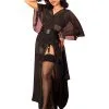 What Katie Did 1930s Sheer Lounging Robe Black