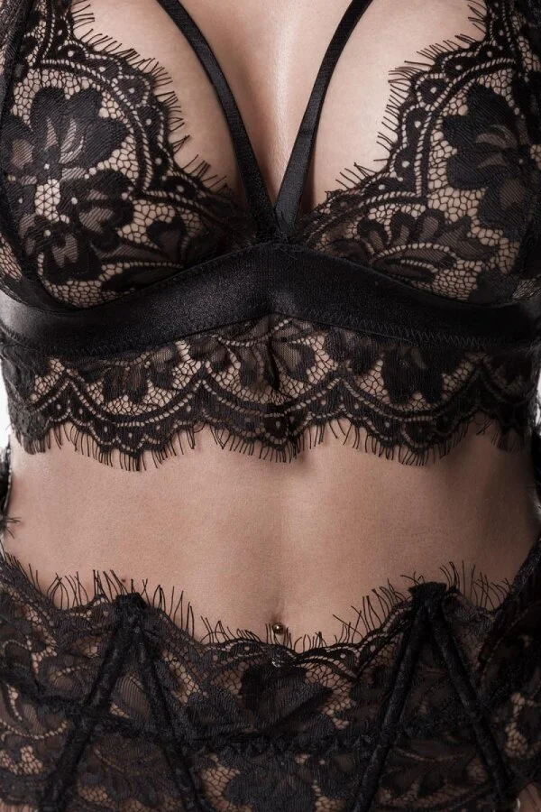 Grey Velvet 3-teiliges Dessous-Set – Bild 4