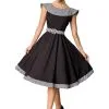 BELSIRA Ärmelfreies Swingkleid Schwarz-Weiß