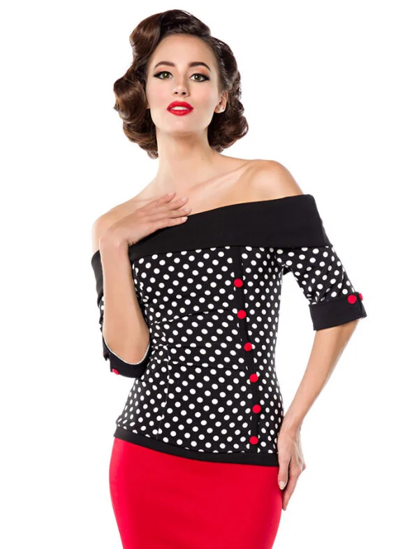 Belsira Dot Polka Jersey Top