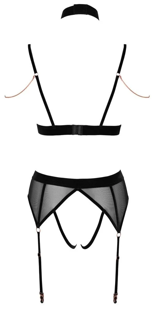 Abierta Fina BH Mit Halsband Und Straps-Slip Ouvert Im Set – Bild 8