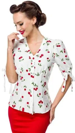 BELSIRA Bluse Mit Kirschenmotiv