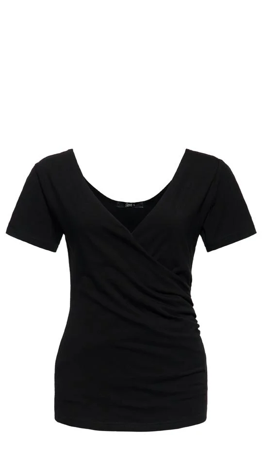 Queen Kerosin Blusentop Schwarz