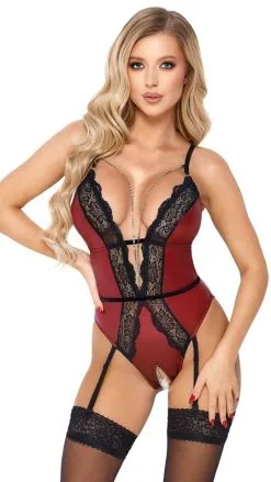 Abierta Fina Body Ouvert Mit Abnehmbaren Strapsen