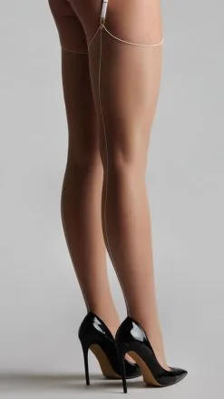 Maison Close Burlesque Nahtstrümpfe Haut/Weiß