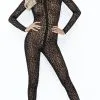 Noir Handmade Catsuit Im Leoparden-Look