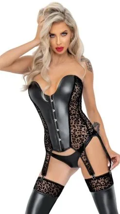 Noir Handmade Corsage Mit Leo-Samtflockprint