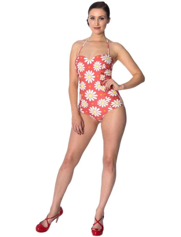 Banned Crazy Daisy Swimsuit Red – Bild 4
