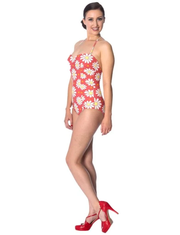 Banned Crazy Daisy Swimsuit Red – Bild 5