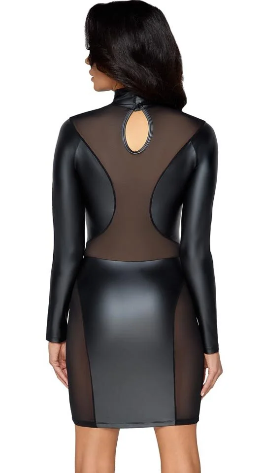 Enges Kurzes Langarm-Kleid – Bild 2