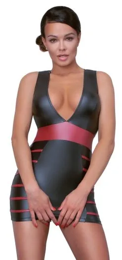 Figurbetontes Kleid Schwarz/Rot