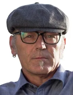 Fischgrat Schiebermütze Grau