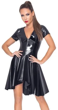 Black Level Halbarm-Kleid Aus Lack