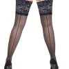 Glamory Halterlose Nahtstrümpfe Schwarz