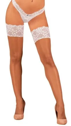 Halterlose Strümpfe Mit Weißer Spitze