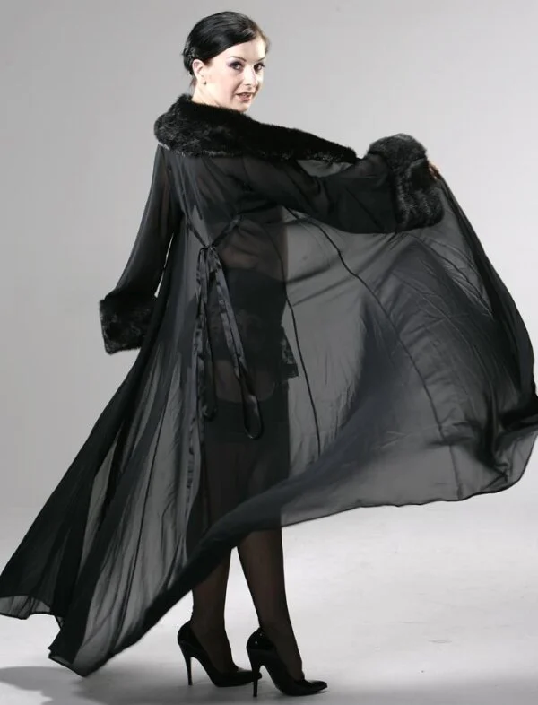 Lee Kleimann Hausmantel Mit Kunstpelz – Bild 5