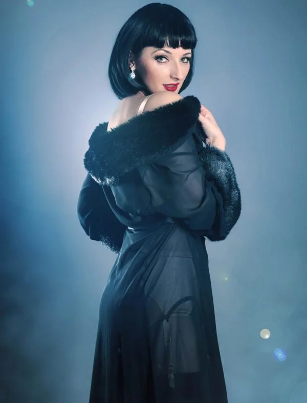 Lee Kleimann Hausmantel Mit Kunstpelz – Bild 9