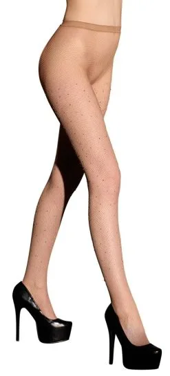 Hautfarbene Netzstrumpfhose Mit Glitzersteinen