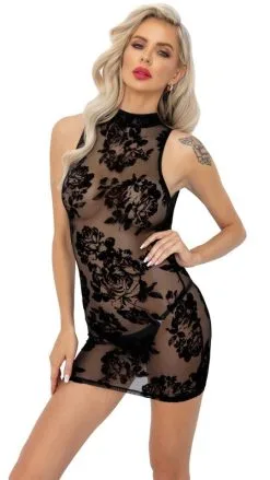 Noir Handmade Hautnahes Minikleid In Feiner Transparenz