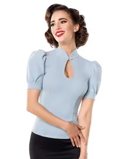 BELSIRA Jersey Bluse Hellblau