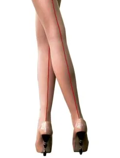 TRASPARENZE Jessy Strumpfhose Haut Mit Roter Naht