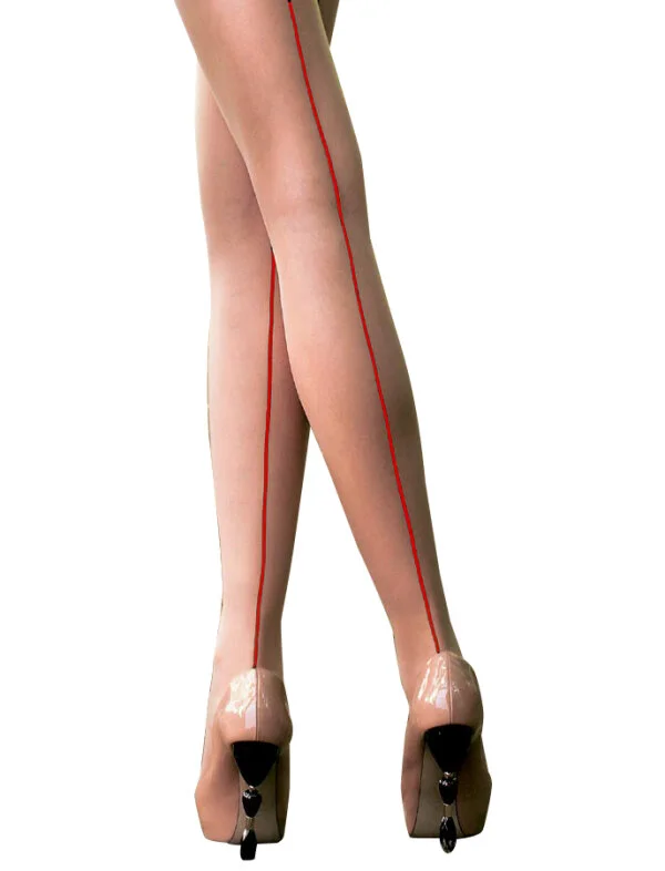TRASPARENZE Jessy Strumpfhose Haut Mit Roter Naht