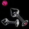 Jewel Plug Aluminium Mit Rotem Straßstein 40 Mm