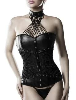 Grey Velvet Kunstleder-Korsett