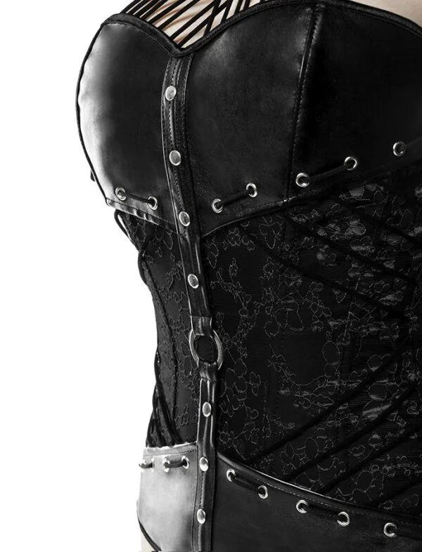 Grey Velvet Kunstleder-Korsett – Bild 4