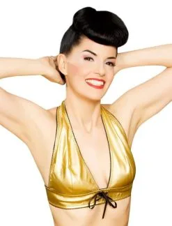 Lee Kleimann Kunstleder Top Gwendoline Gold