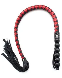 Kurzpeitsche Schwarz/Rot 85 Cm