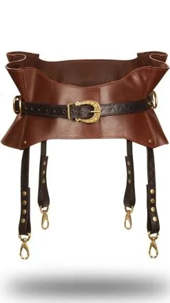 Liebe Seele LederTaillengürtel Schwarz-Braun-Gold