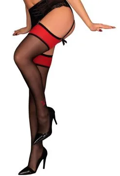 Merivan Nylons 20den Rot-Schwarz