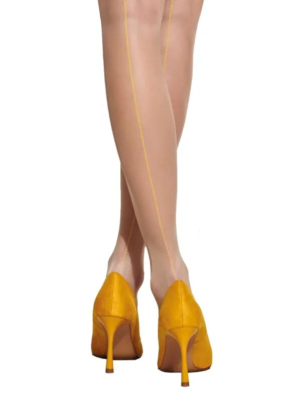 TRASPARENZE Mirtillo Strumpfhose Mit Gelber Naht