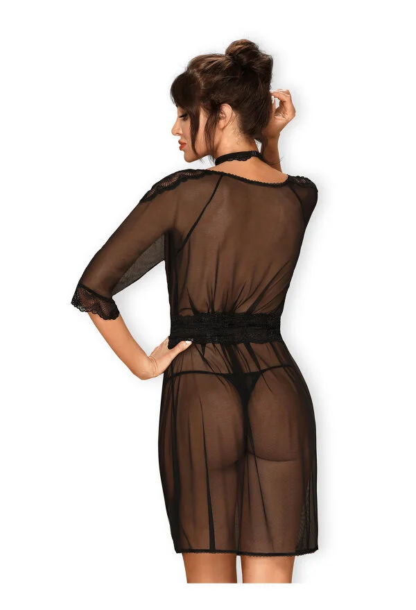 Morgenmantel Aus Mesh Und Spitze – Bild 2