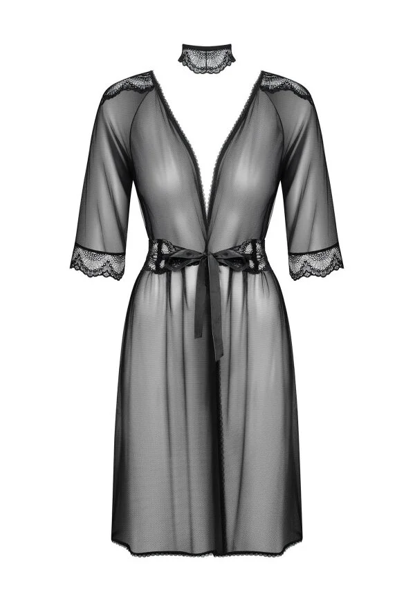 Morgenmantel Aus Mesh Und Spitze – Bild 3