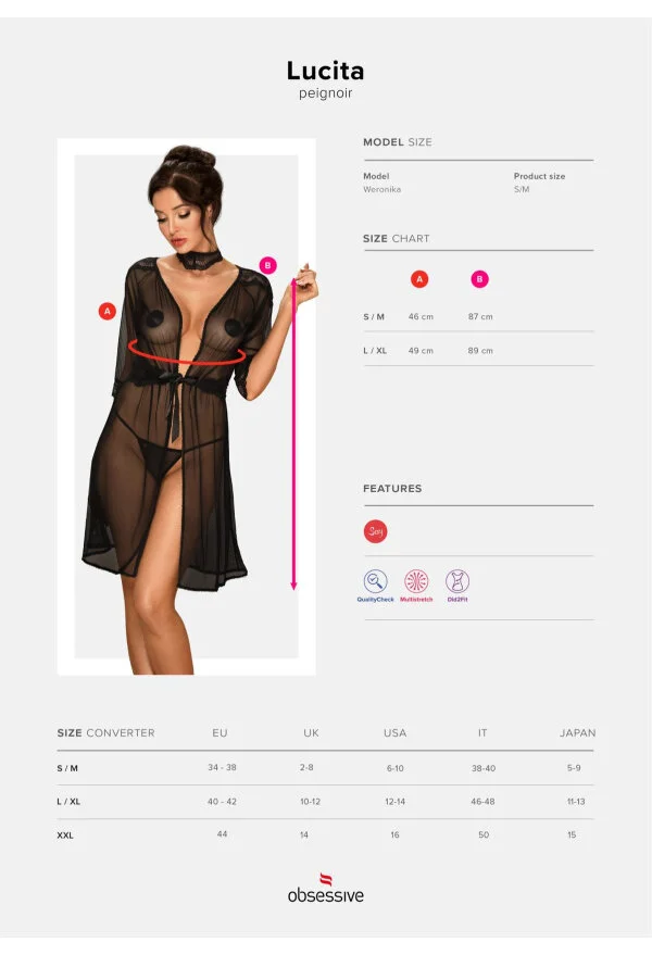 Morgenmantel Aus Mesh Und Spitze – Bild 5