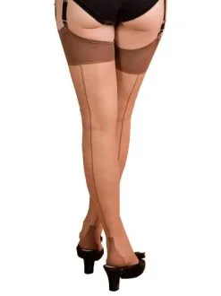 What Katie Did Nahtnylons Cuban-Heel Hellbraun