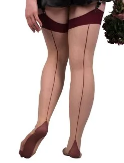 What Katie Did Nahtnylons Haut Mit Weinroter Naht