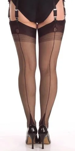 Ars Vivendi Nahtnylons Pointed Heel Schokolade