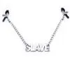 Nippelklammern Mit Metallkette Und Schriftzug: Sklave