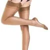 Gio Stockings Nylons Cuban Heel Bronze Mit Schwarzer Naht
