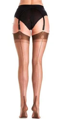 Gio Stockings Nylons Cuban Heel Schokolade