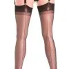 Gio Stockings Nylons Pointed Heel Schwarz Mit Roter Naht