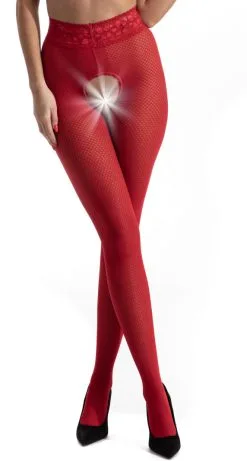 Amour Nymphe Ouvert-Strumpfhose Rot