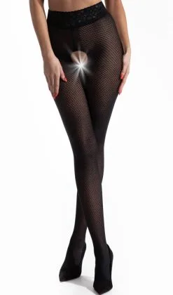 Amour Nymphe Ouvert-Strumpfhose Schwarz