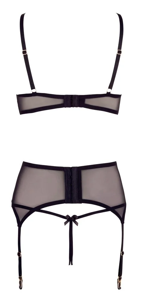 Ouvert Hebe-Strapsset Mit Stickerei – Bild 4