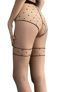 Fiore Ouvert-Strumpfhose Mit Polka-Dots