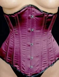Revanche De La Femme Satin-Unterbrustkorsett Weinrot