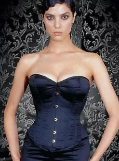 Revanche De La Femme Satin Vollbrustkorsett Schwarz